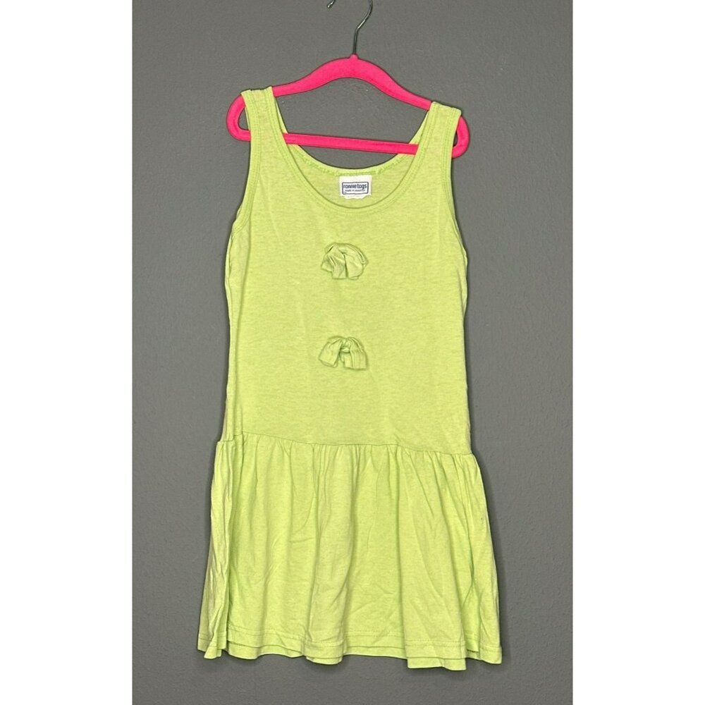 VTG 1990s Ronnie Tags Girls 10 Sleeveless Green Dress Made in USA